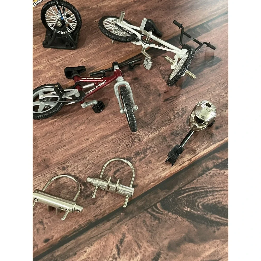 Five Vintage BMX Flick Trix Bike Lot Mix With One Bike Stand And 3 Metal Piece